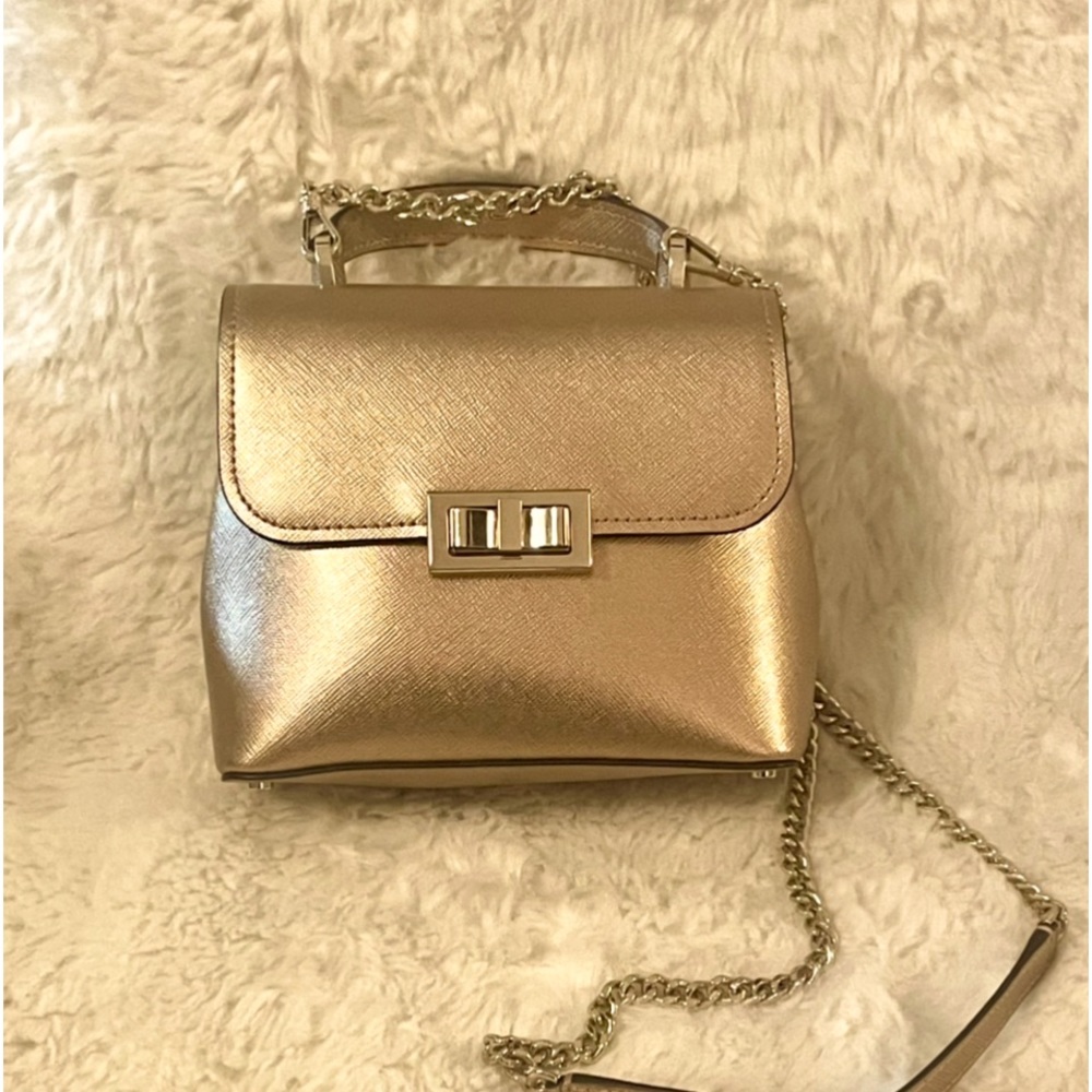 Kate Spade crossbody/clutch, gold, authentic, new.